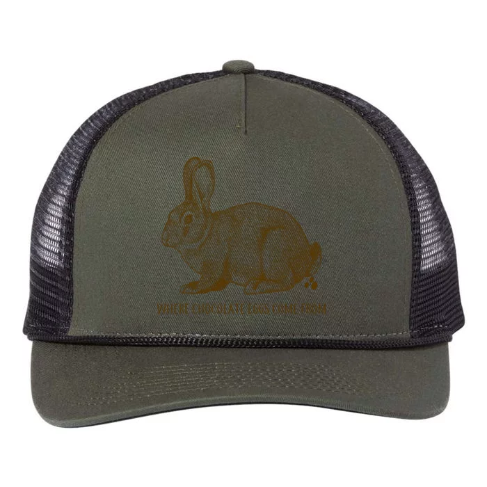 Where Chocolate Eggs Come From Retro Rope Trucker Hat Cap