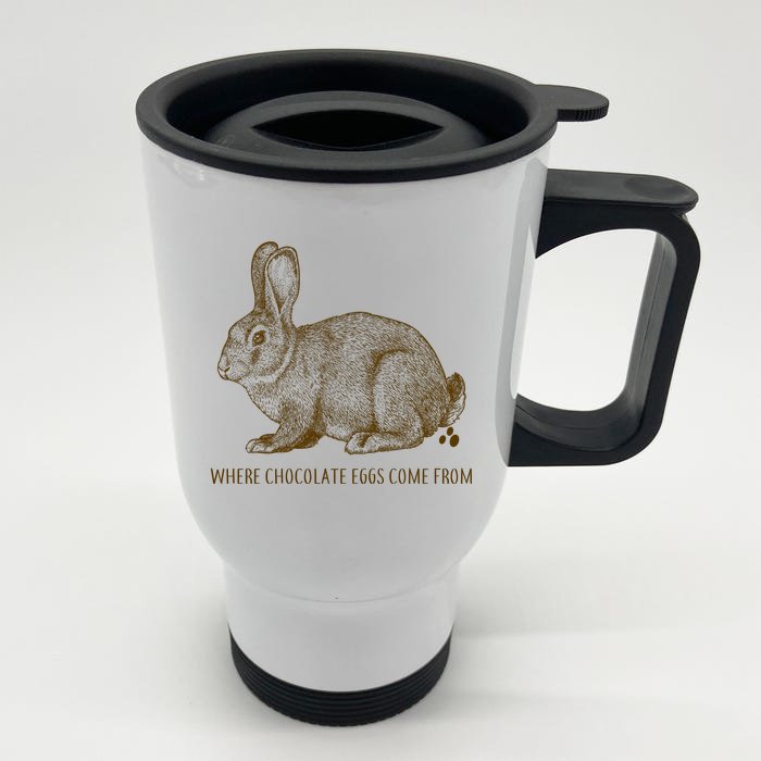 Where Chocolate Eggs Come From Front & Back Stainless Steel Travel Mug