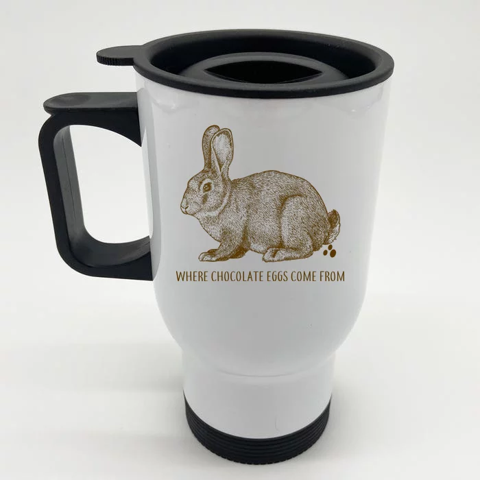 Where Chocolate Eggs Come From Front & Back Stainless Steel Travel Mug