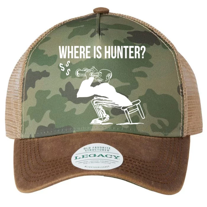 Where Is Hunter Political Humor Pro Trump Legacy Tie Dye Trucker Hat