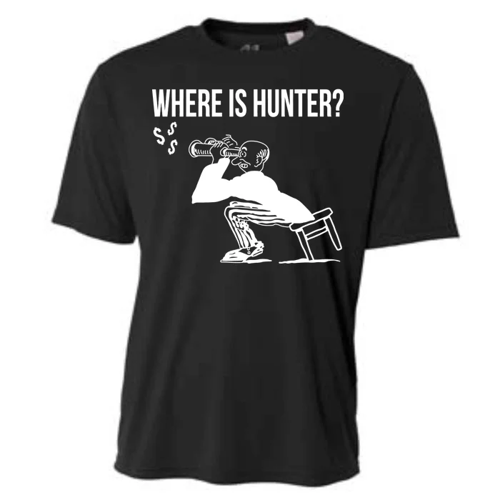 Where Is Hunter Political Humor Pro Trump Cooling Performance Crew T-Shirt