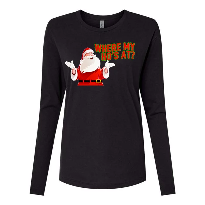 Where My Hoe's At Womens Cotton Relaxed Long Sleeve T-Shirt