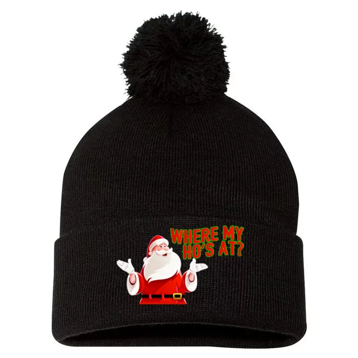 Where My Hoe's At Pom Pom 12in Knit Beanie