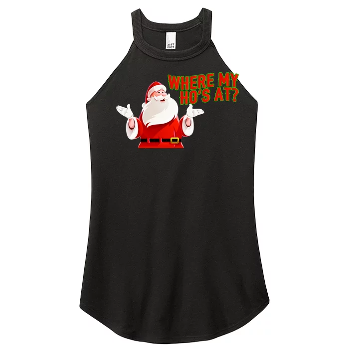 Where My Hoe's At Women’s Perfect Tri Rocker Tank