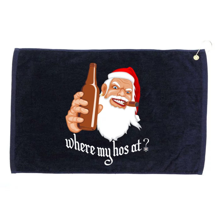 Where My Hos At? Christmas Grommeted Golf Towel