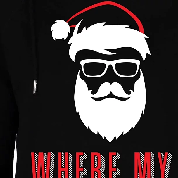 Where My Ho's At? Funny Xmas Womens Funnel Neck Pullover Hood