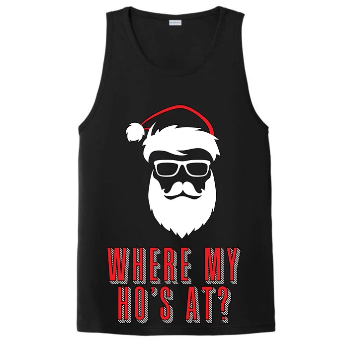 Where My Ho's At? Funny Xmas Performance Tank