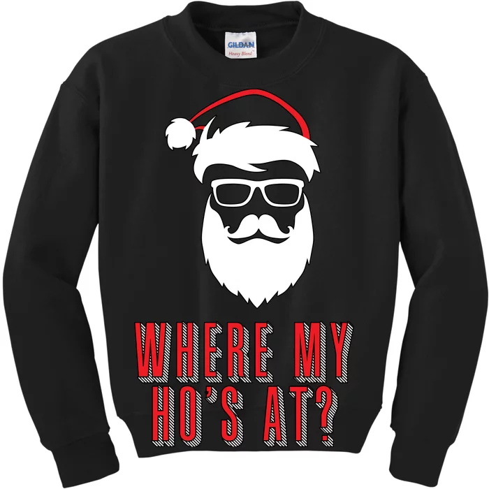 Where My Ho's At? Funny Xmas Kids Sweatshirt