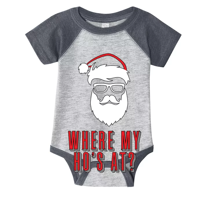 Where My Ho's At? Funny Xmas Infant Baby Jersey Bodysuit