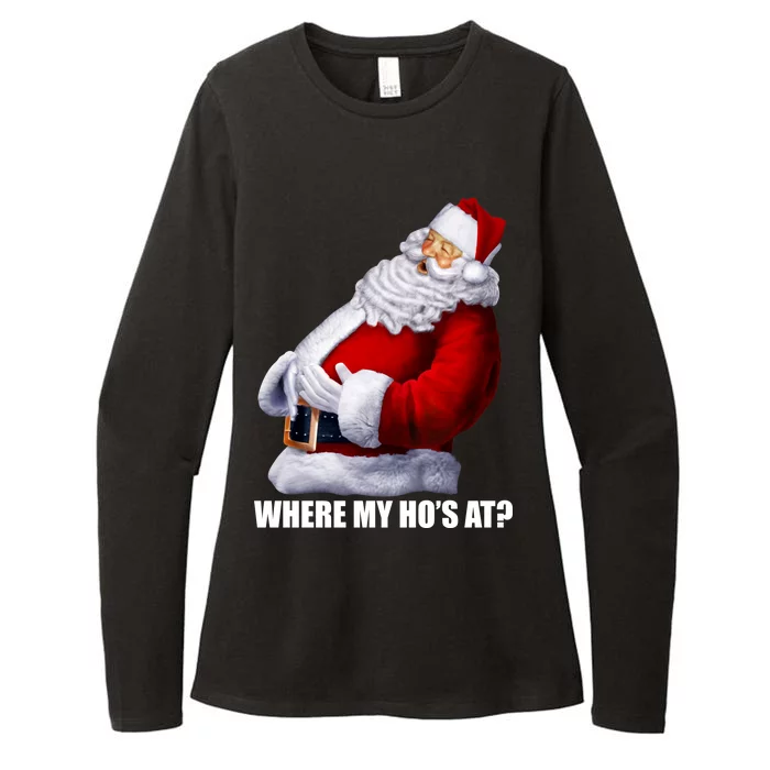 Where My Ho's At? Santa Quote Womens CVC Long Sleeve Shirt