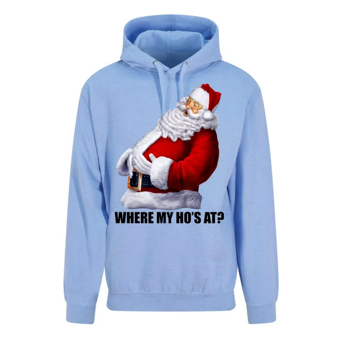 Where My Ho's At? Santa Quote Unisex Surf Hoodie