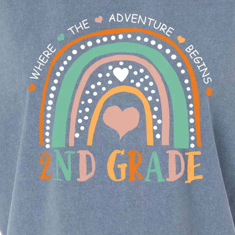 Where The Adventure Begins 2nd Grade Garment-Dyed Women's Muscle Tee