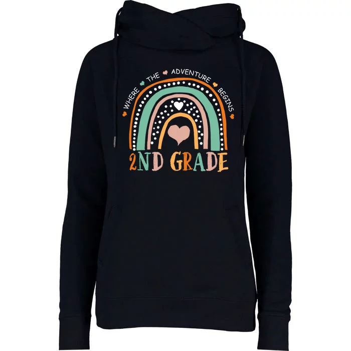 Where The Adventure Begins 2nd Grade Womens Funnel Neck Pullover Hood