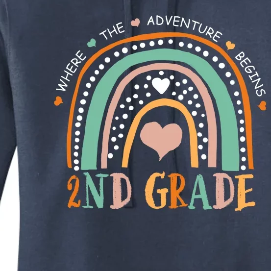 Where The Adventure Begins 2nd Grade Women's Pullover Hoodie