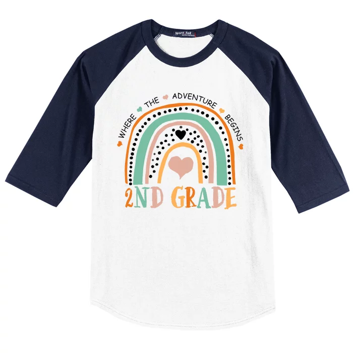 Where The Adventure Begins 2nd Grade Baseball Sleeve Shirt