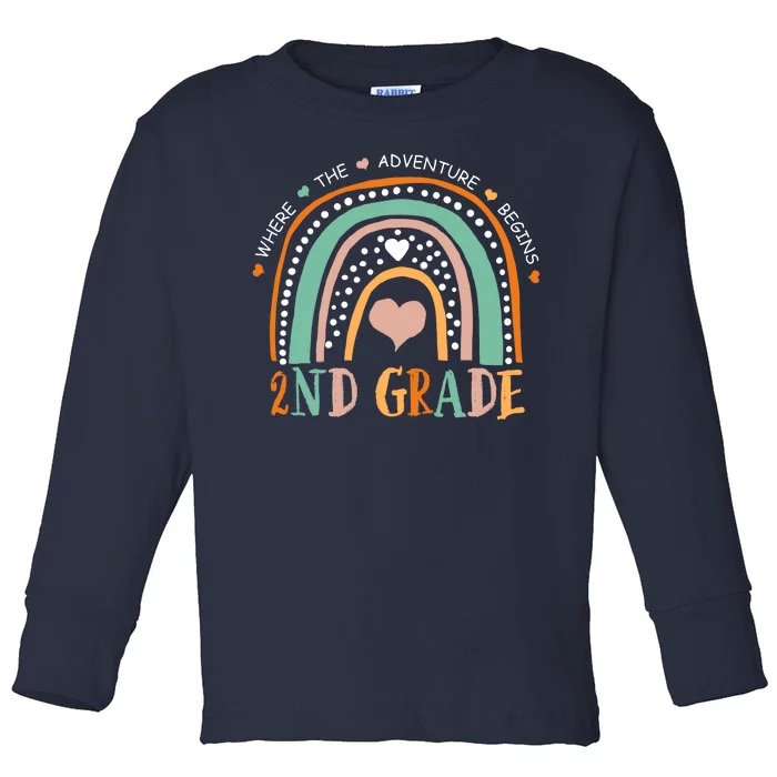 Where The Adventure Begins 2nd Grade Toddler Long Sleeve Shirt