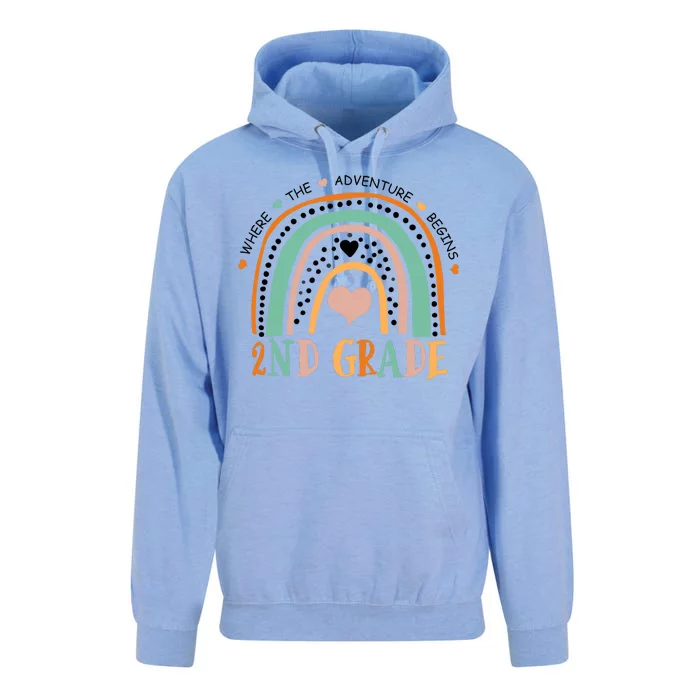 Where The Adventure Begins 2nd Grade Unisex Surf Hoodie