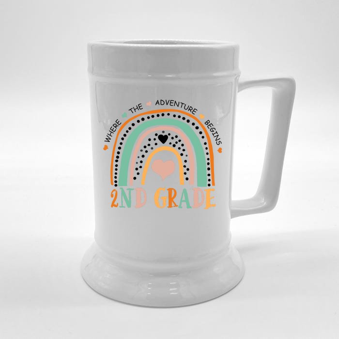 Where The Adventure Begins 2nd Grade Front & Back Beer Stein