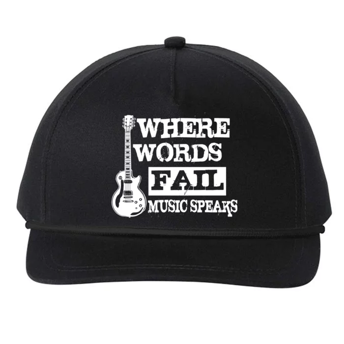 Where Words Fail Music Speaks Snapback Five-Panel Rope Hat