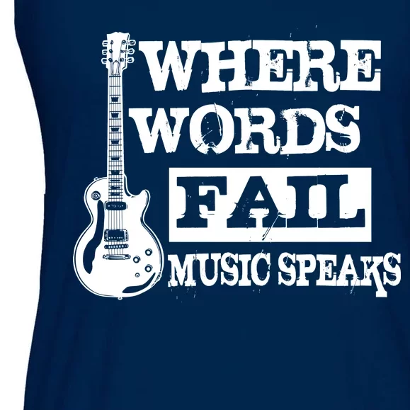 Where Words Fail Music Speaks Ladies Essential Flowy Tank