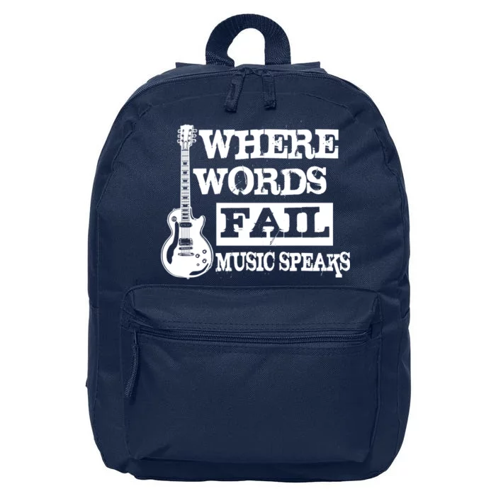 Where Words Fail Music Speaks 16 in Basic Backpack