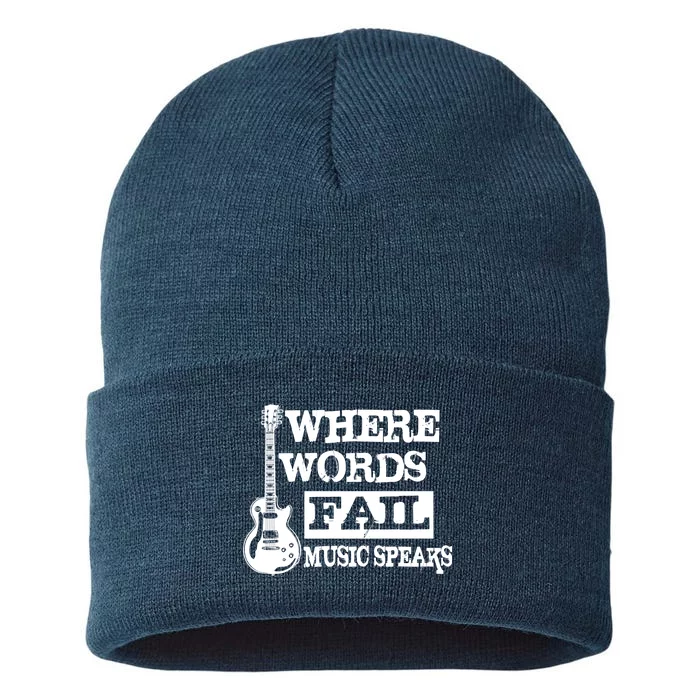 Where Words Fail Music Speaks Sustainable Knit Beanie