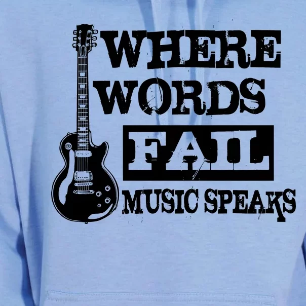 Where Words Fail Music Speaks Unisex Surf Hoodie