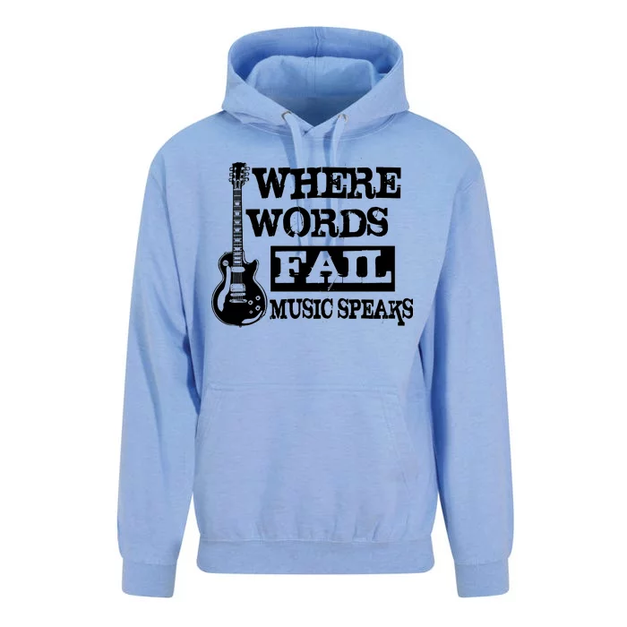 Where Words Fail Music Speaks Unisex Surf Hoodie