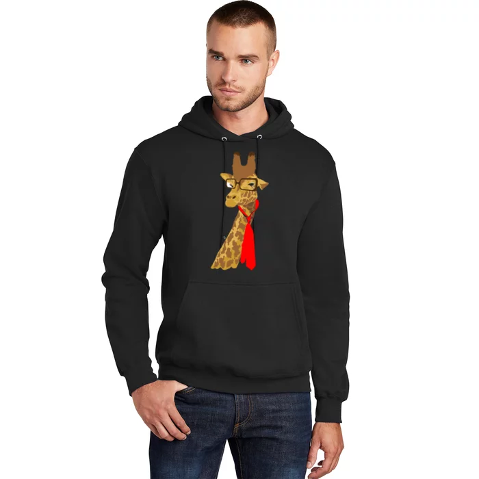 Where Would a Giraffe Wear a Tie? - Red Neck Tie Hoodie