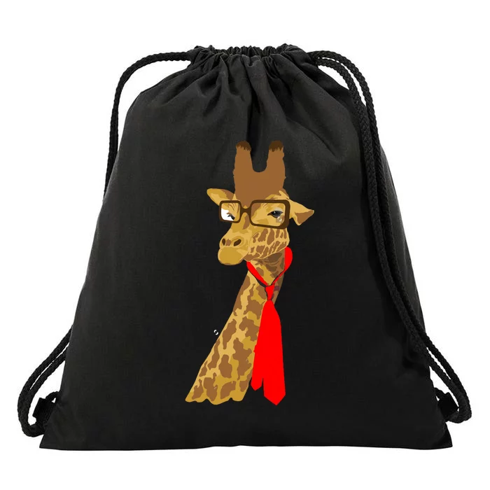 Where Would a Giraffe Wear a Tie? - Red Neck Tie Drawstring Bag