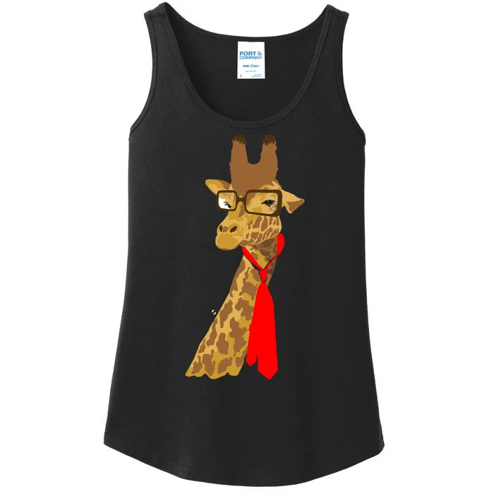 Where Would a Giraffe Wear a Tie? - Red Neck Tie Ladies Essential Tank