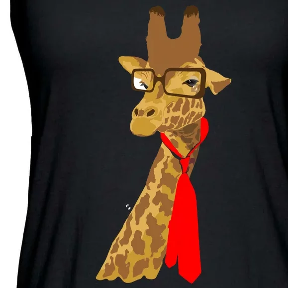 Where Would a Giraffe Wear a Tie? - Red Neck Tie Ladies Essential Flowy Tank