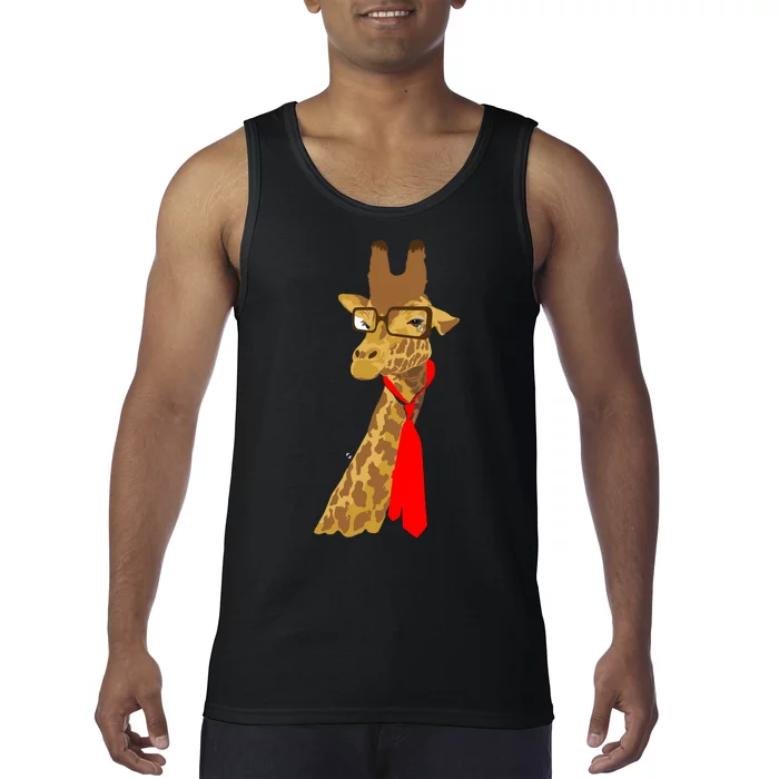 Where Would a Giraffe Wear a Tie? - Red Neck Tie Tank Top