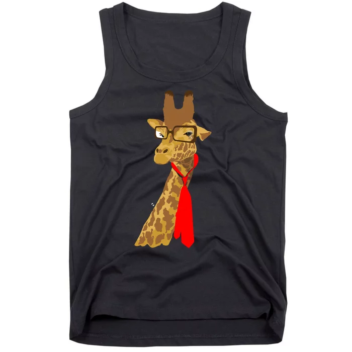 Where Would a Giraffe Wear a Tie? - Red Neck Tie Tank Top