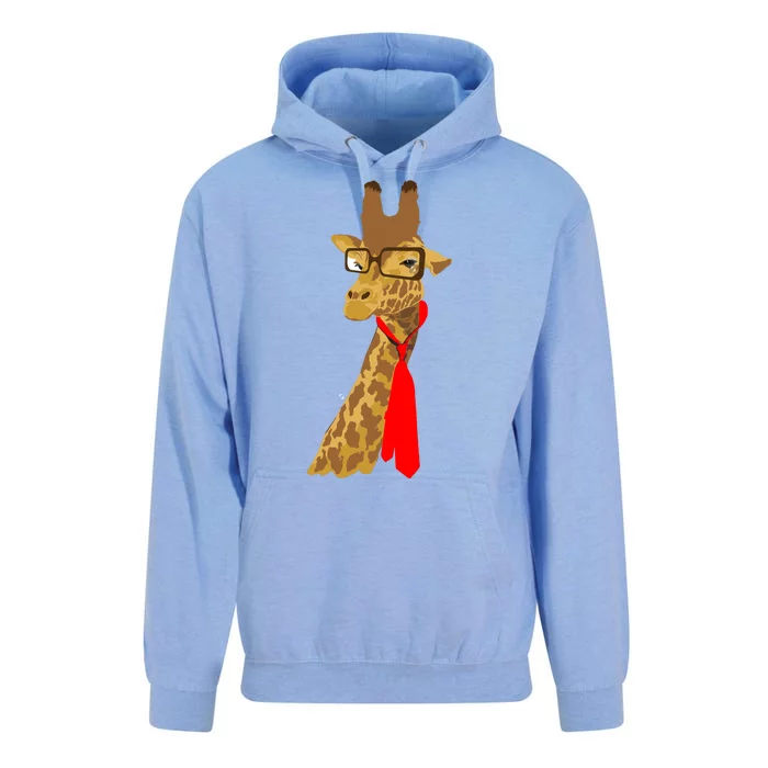 Where Would a Giraffe Wear a Tie? - Red Neck Tie Unisex Surf Hoodie