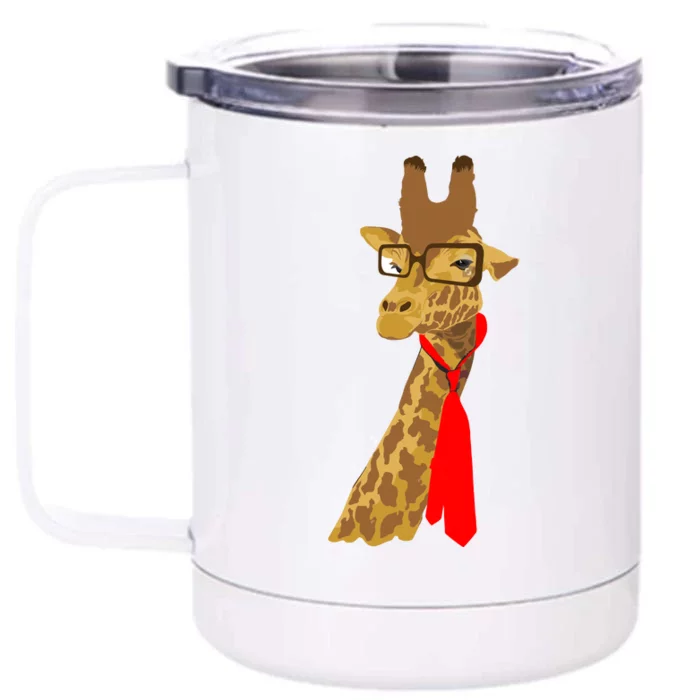 Where Would a Giraffe Wear a Tie? - Red Neck Tie Front & Back 12oz Stainless Steel Tumbler Cup