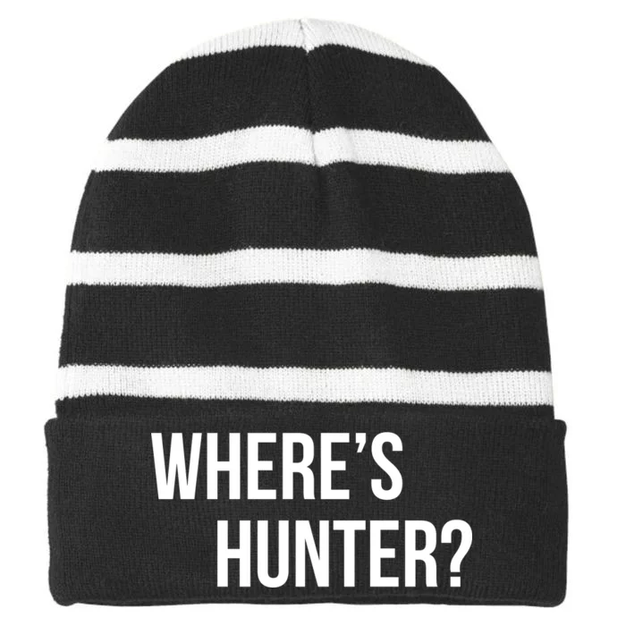 Where's Hunter President Trump Striped Beanie with Solid Band