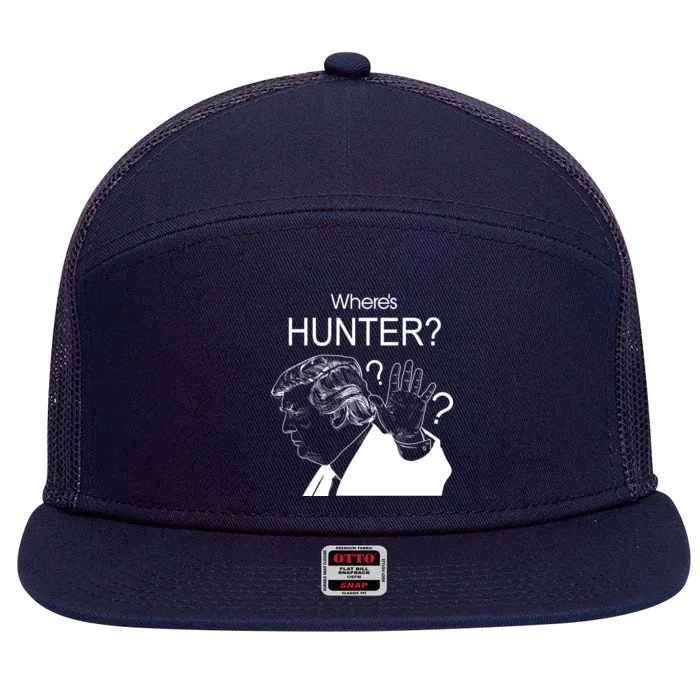 Where's Hunter Trump Rally 7 Panel Mesh Trucker Snapback Hat