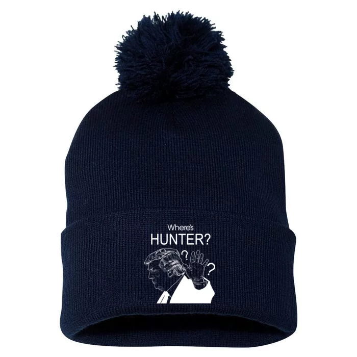 Where's Hunter Trump Rally Pom Pom 12in Knit Beanie