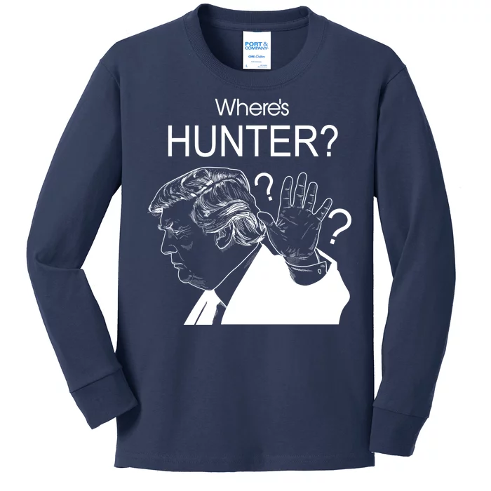 Where's Hunter Trump Rally Kids Long Sleeve Shirt