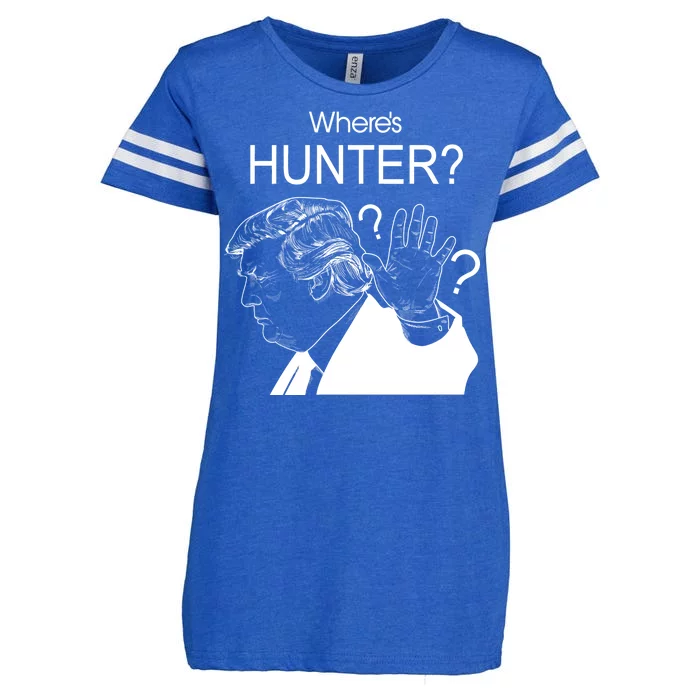 Where's Hunter Trump Rally Enza Ladies Jersey Football T-Shirt