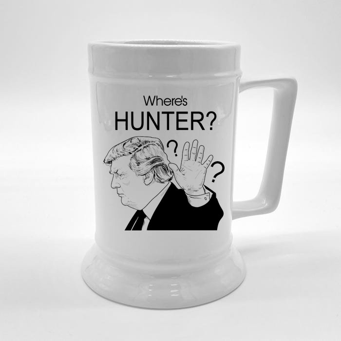 Where's Hunter Trump Rally Front & Back Beer Stein