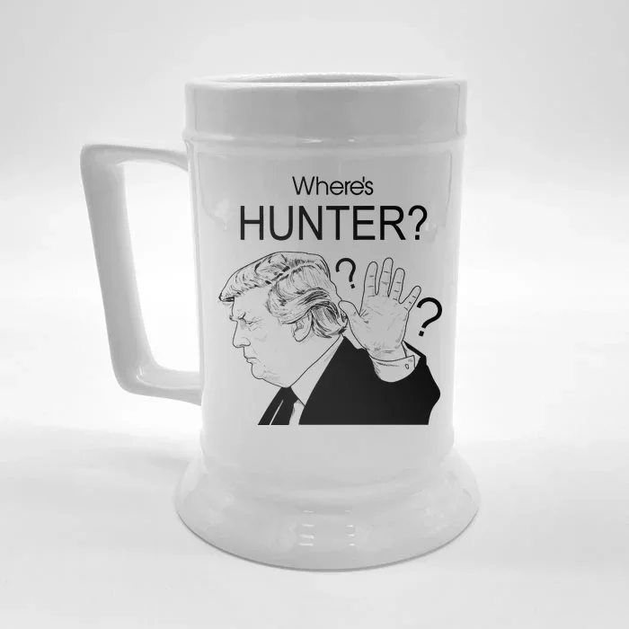 Where's Hunter Trump Rally Front & Back Beer Stein