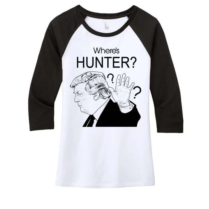 Where's Hunter Trump Rally Women's Tri-Blend 3/4-Sleeve Raglan Shirt