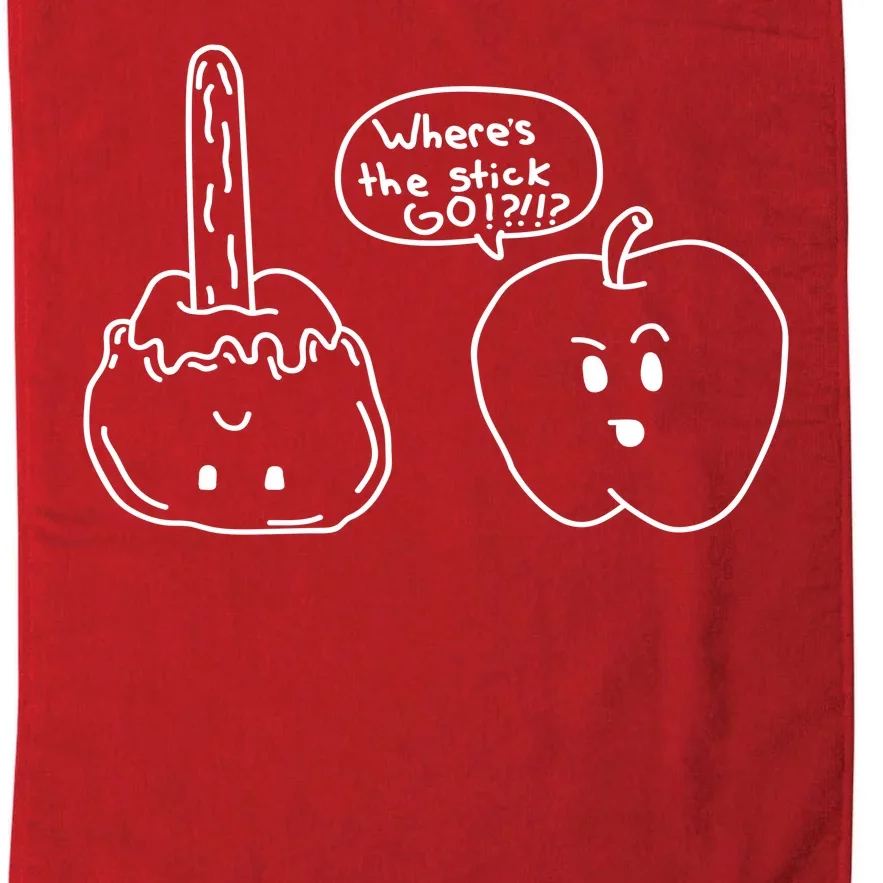 Wheres the Stick Go? Caramel Apple Platinum Collection Golf Towel