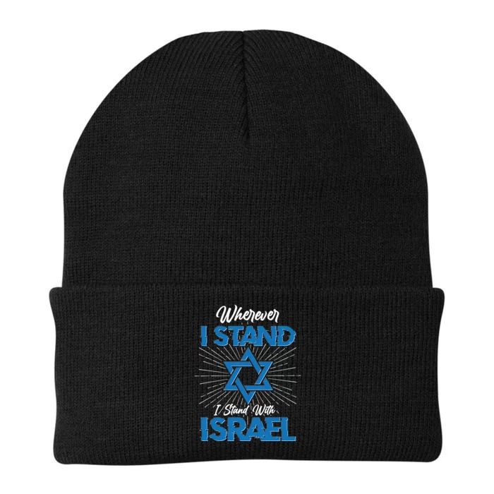 Wherever I Stand I Stand With Israel Knit Cap Winter Beanie