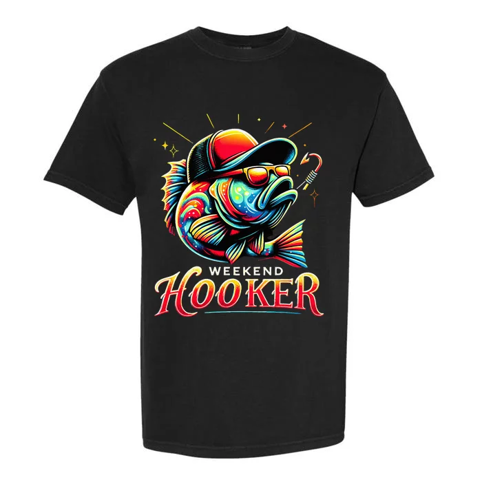 Weekend Hooker Funny Bass Fishing Garment-Dyed Heavyweight T-Shirt