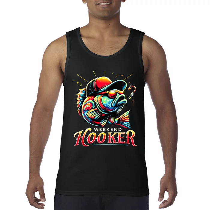 Weekend Hooker Funny Bass Fishing Tank Top