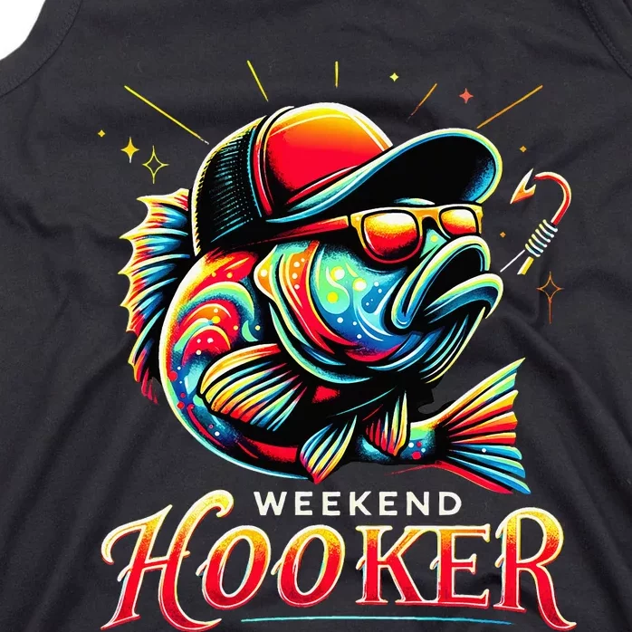 Weekend Hooker Funny Bass Fishing Tank Top