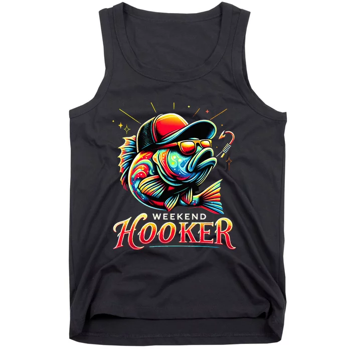 Weekend Hooker Funny Bass Fishing Tank Top